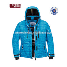 Jaqueta de esqui com capuz europeu exterior novo design para homens